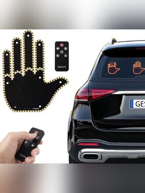 LED Car Gesture Light w/ Remote, Funny Completely Legal Accessory